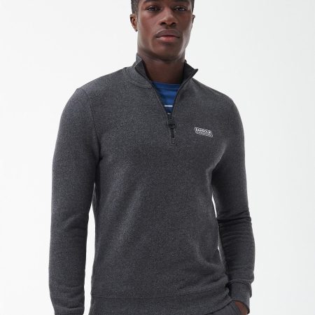 B.intl Pullover Essential Half Zip Barbour Grey Geschäft Hoodies & Sweatshirts Herren