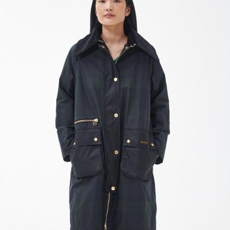 Trenchcoats Damen Barbour Wachsjacke Printed Townfield Entwicklung Navy
